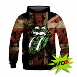 Детское 3D худи Lips in hemp-PrintSalon Детское 3D худи Lips in hemp