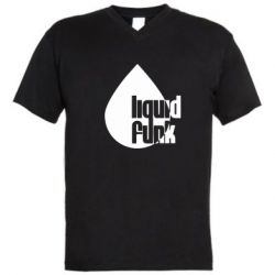 Мужская футболка  с V-образным вырезом Liquid funk - PrintSalon