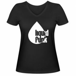 Женская футболка с V-образным вырезом Liquid funk - PrintSalon