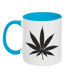 Чашка двухцветная 320ml Листик марихуаны - PrintSalon