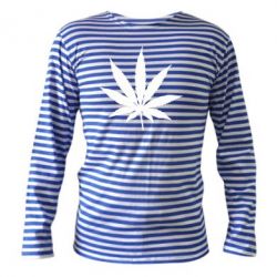Тельняшка с длинным рукавом Листик марихуаны - PrintSalon