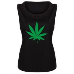 Женская майка Листик марихуаны - PrintSalon