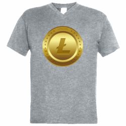 Мужская футболка  с V-образным вырезом Litecoin coin - PrintSalon