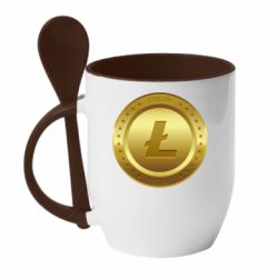 Чашка с ложкой Litecoin coin - PrintSalon