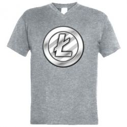 Мужская футболка  с V-образным вырезом Litecoin - PrintSalon