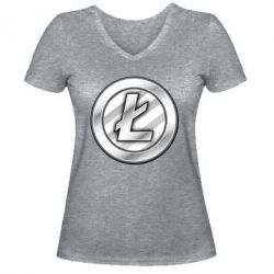 Женская футболка с V-образным вырезом Litecoin - PrintSalon