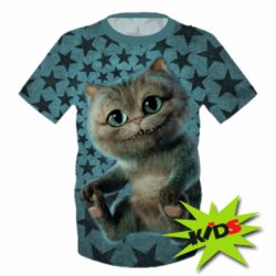 Детская 3D футболка Little cheshire kitten