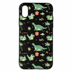 Чехол для iPhone X/Xs Little Dinosaurs - PrintSalon