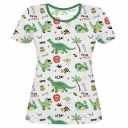 Женская футболка 3D Little Dinosaurs - PrintSalon