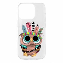 Чехол для iPhone 14 Pro Little owl with feathers - PrintSalon
