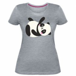 Женская премиум футболка Little panda - PrintSalon