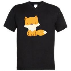 Мужская футболка  с V-образным вырезом Little red fox - PrintSalon