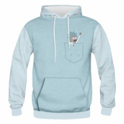 Чоловіче 3D худі Little rick in your pocket - PrintSalon