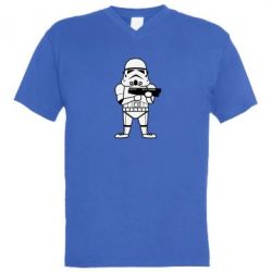 Мужская футболка  с V-образным вырезом Little Stormtrooper - PrintSalon