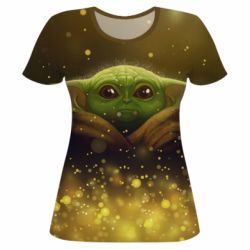 Женская футболка 3D Little Yoda-PrintSalon Женская футболка 3D Little Yoda
