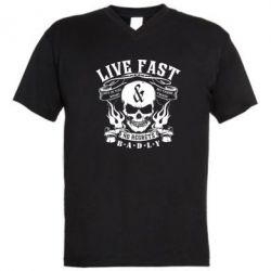 Чоловіча футболка з V-подібним вирізом Live Fast and No Regrets Badly