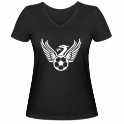 Жіноча футболка з V-подібним вирізом Liverpool and soccer ball