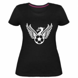 Женская премиум футболка Liverpool and soccer ball - PrintSalon