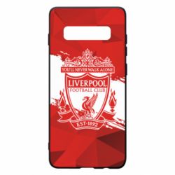 Чехол для Samsung S10+ Liverpool low poly red - PrintSalon