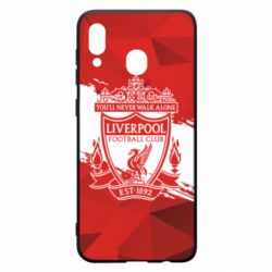 Чехол для Samsung A30 Liverpool low poly red - PrintSalon