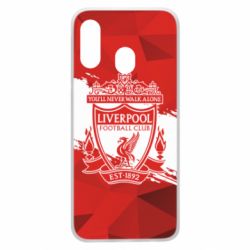 Чехол для Samsung A40 Liverpool low poly red - PrintSalon
