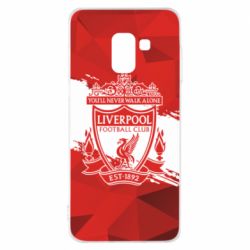 Чехол для Samsung A8 2018 Liverpool low poly red - PrintSalon