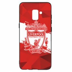 Чехол для Samsung A8+ 2018 Liverpool low poly red - PrintSalon