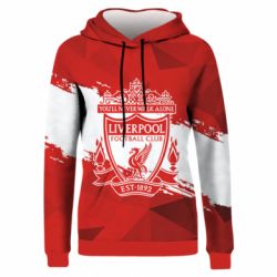 Жіноче 3D худі Liverpool low poly red
