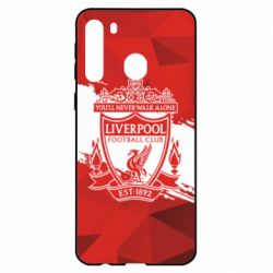 Чехол для Samsung A21 Liverpool low poly red