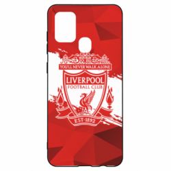 Чехол для Samsung A21s Liverpool low poly red - PrintSalon