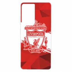 Чехол для Samsung S21 Ultra Liverpool low poly red - PrintSalon