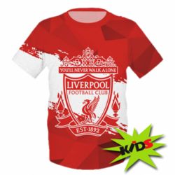 Детская 3D футболка Liverpool low poly red - PrintSalon