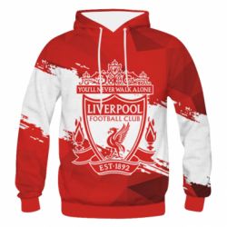 Детское 3D худи Liverpool low poly red - PrintSalon