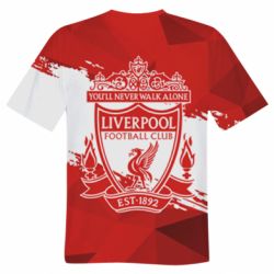 Мужская футболка 3D Liverpool low poly red-PrintSalon Мужская футболка 3D Liverpool low poly red