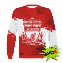 Детский 3D свитшот Liverpool low poly red - PrintSalon