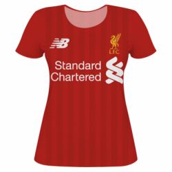 Женская футболка 3D Liverpool M.Salah football uniform - PrintSalon