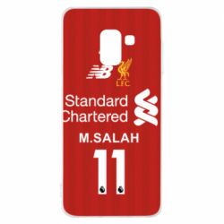 Чехол для Samsung A8 2018 Liverpool M.Salah football uniform - PrintSalon