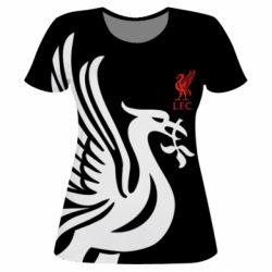 Женская футболка 3D Liverpool on a black background - PrintSalon