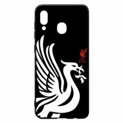Чехол для Samsung A20 Liverpool on a black background - PrintSalon