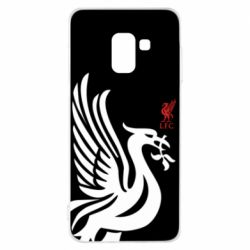 Чехол для Samsung A8 2018 Liverpool on a black background - PrintSalon