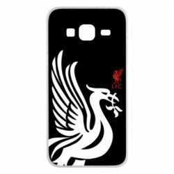 Чехол для Samsung J3 2016 Liverpool on a black background - PrintSalon