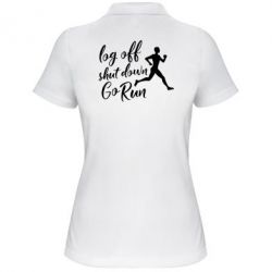 Женское поло Log off shut down go run - PrintSalon
