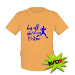 Детская футболка Log off shut down go run - PrintSalon