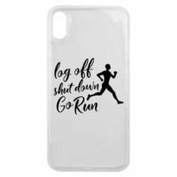 Чехол для iPhone Xs Max Log off shut down go run - PrintSalon