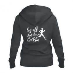 Женское худи на молнии Log off shut down go run - PrintSalon