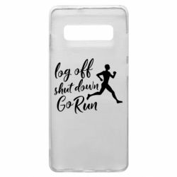 Чехол для Samsung S10+ Log off shut down go run - PrintSalon