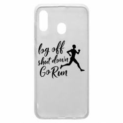 Чехол для Samsung A20 Log off shut down go run - PrintSalon