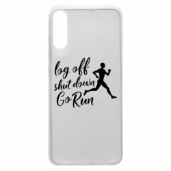 Чехол для Samsung A70 Log off shut down go run - PrintSalon