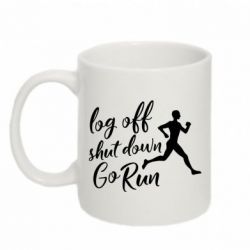 Чашка 320ml Log off shut down go run - PrintSalon