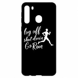 Чехол для Samsung A21 Log off shut down go run - PrintSalon